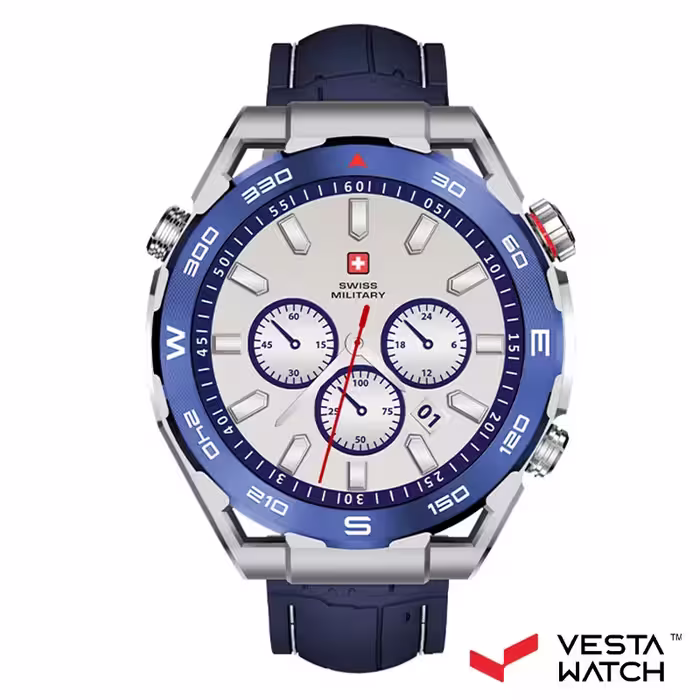 ساعت مچی هوشمند سوئیس میلیتاری SWISS MILITARY مدل  SM-W-DOM3-SLF-BLUSIST-2PRESTP