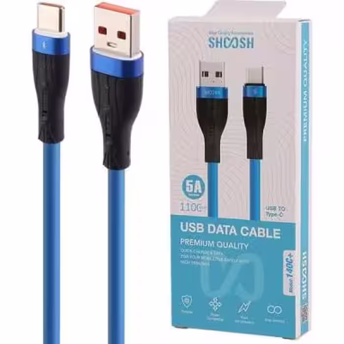 کابل فست شارژ تایپ سی شوش SH-140C 5A به طول 110 سانتی متر