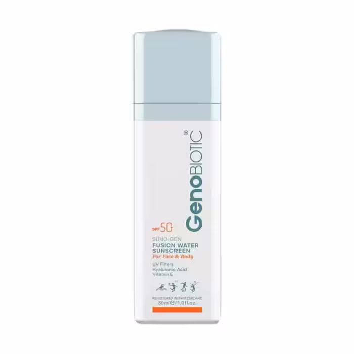 ضد آفتاب فیوژن واتر ژنوبایوتیک Fusion water حاوی هیالورونیک اسید 30 میل