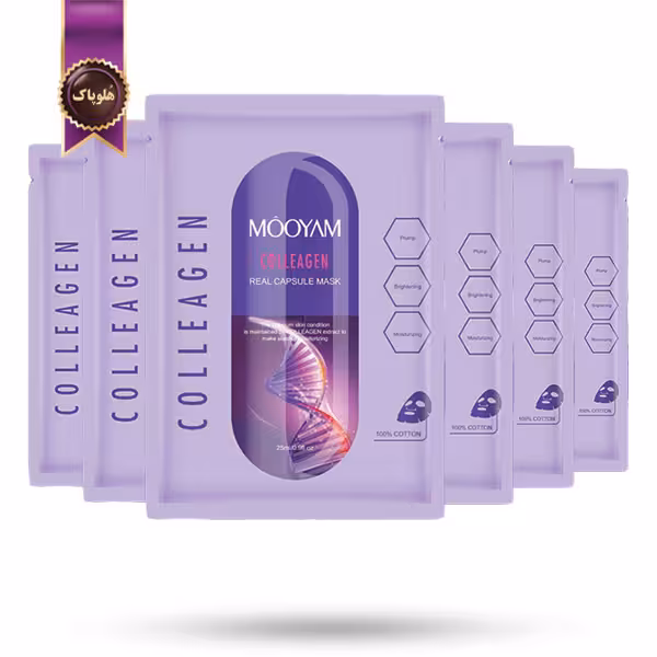 6 عدد ماسک صورت ورقه‌ ای مویام MOOYAM مدل کلاژن Collagen پک 1 عددی (اورجینال)