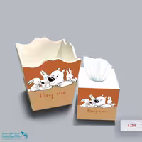 ست سطل و جا دستمال چوبی کودک طرح خرس و خرگوش کد A3216