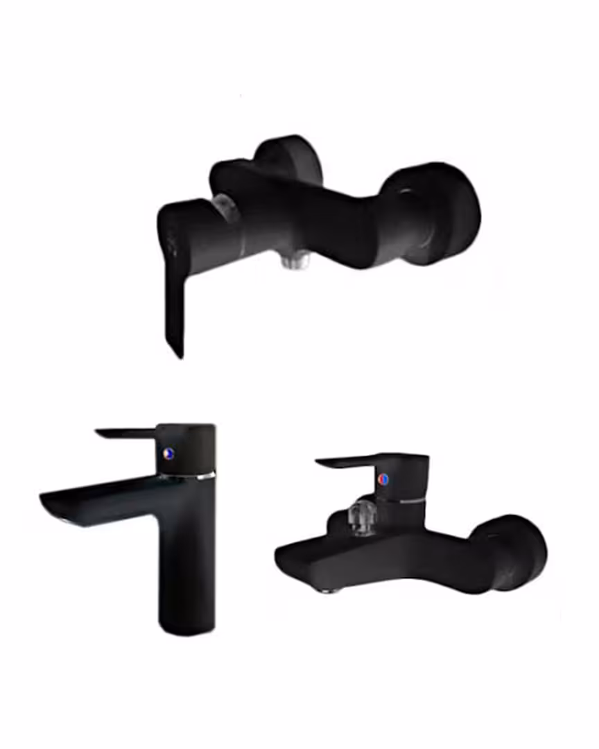 ست سه تکه شیرآلات کی دبلیو سی مدل ریتا مشکی