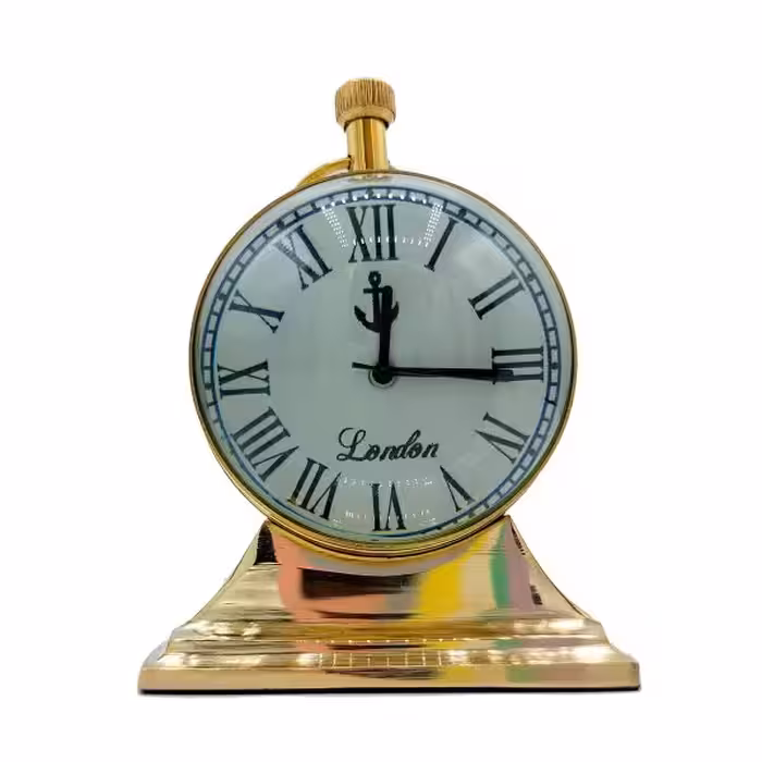 ساعت و قطب نما برنجی رومیزی کد 2015