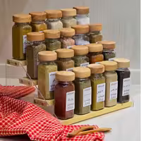 استند جا ادویه مکارتی 15 عددی عمده ترکیب پلاکسی و چوب چهار طبقه مدل 010 ارتین شاتوت (پس کرایه)