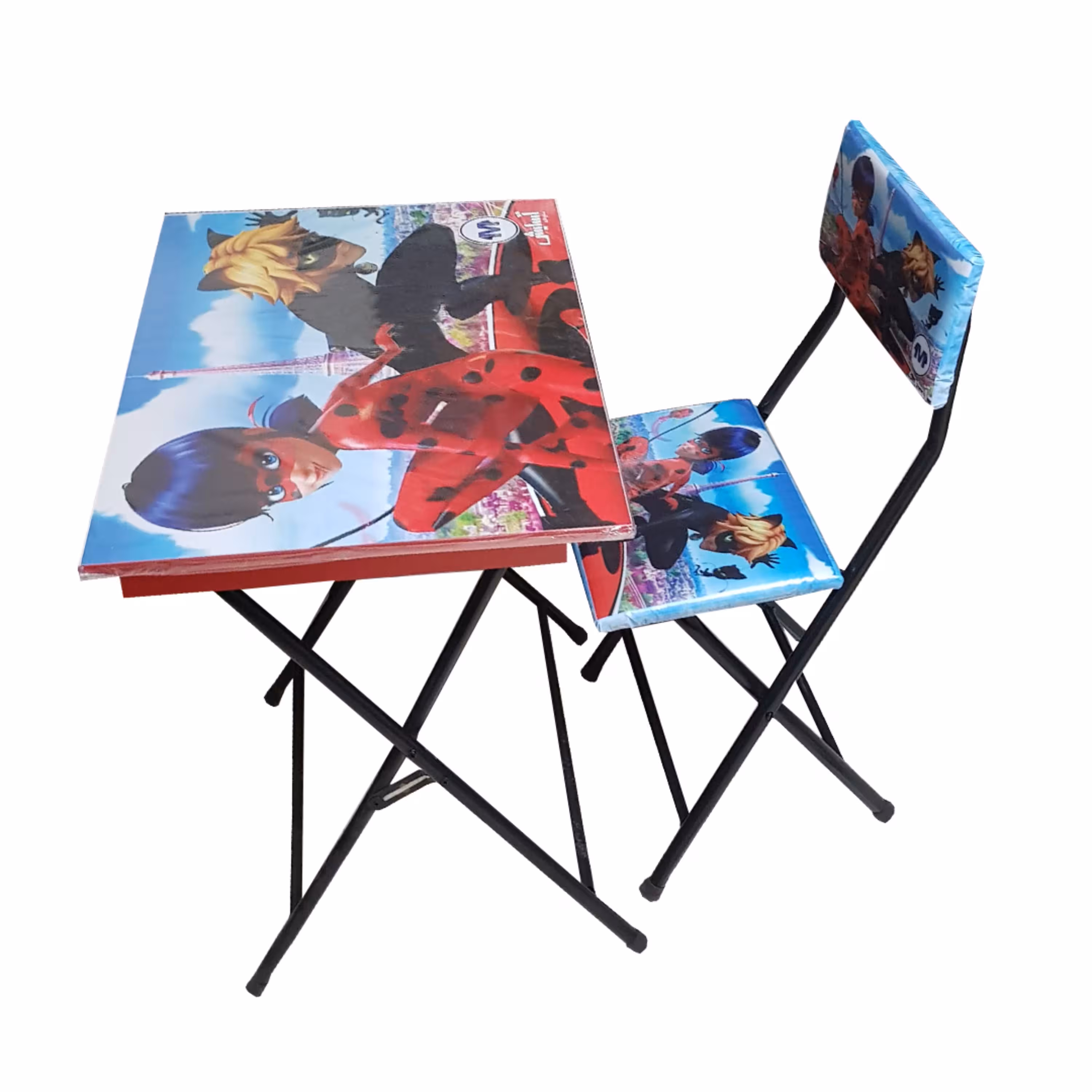 میز تحریر باکسدار تاشو- به همراه صندلی - طرح دختر کفشدوزکی (پس کرایه)