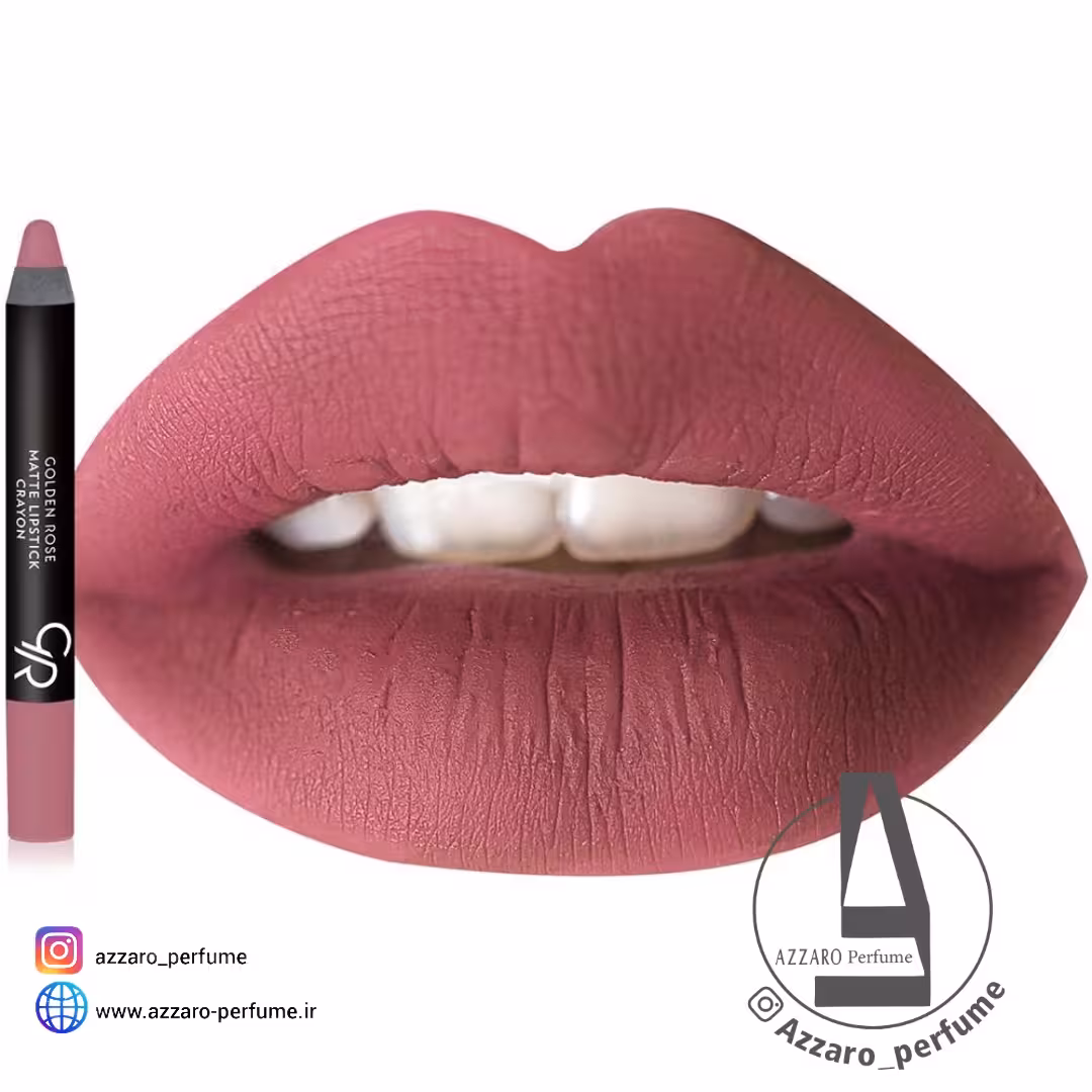 رژ لب مدادی مات گلدن رز کرایون Golden Rose Crayon شماره 10 قرمز براندی