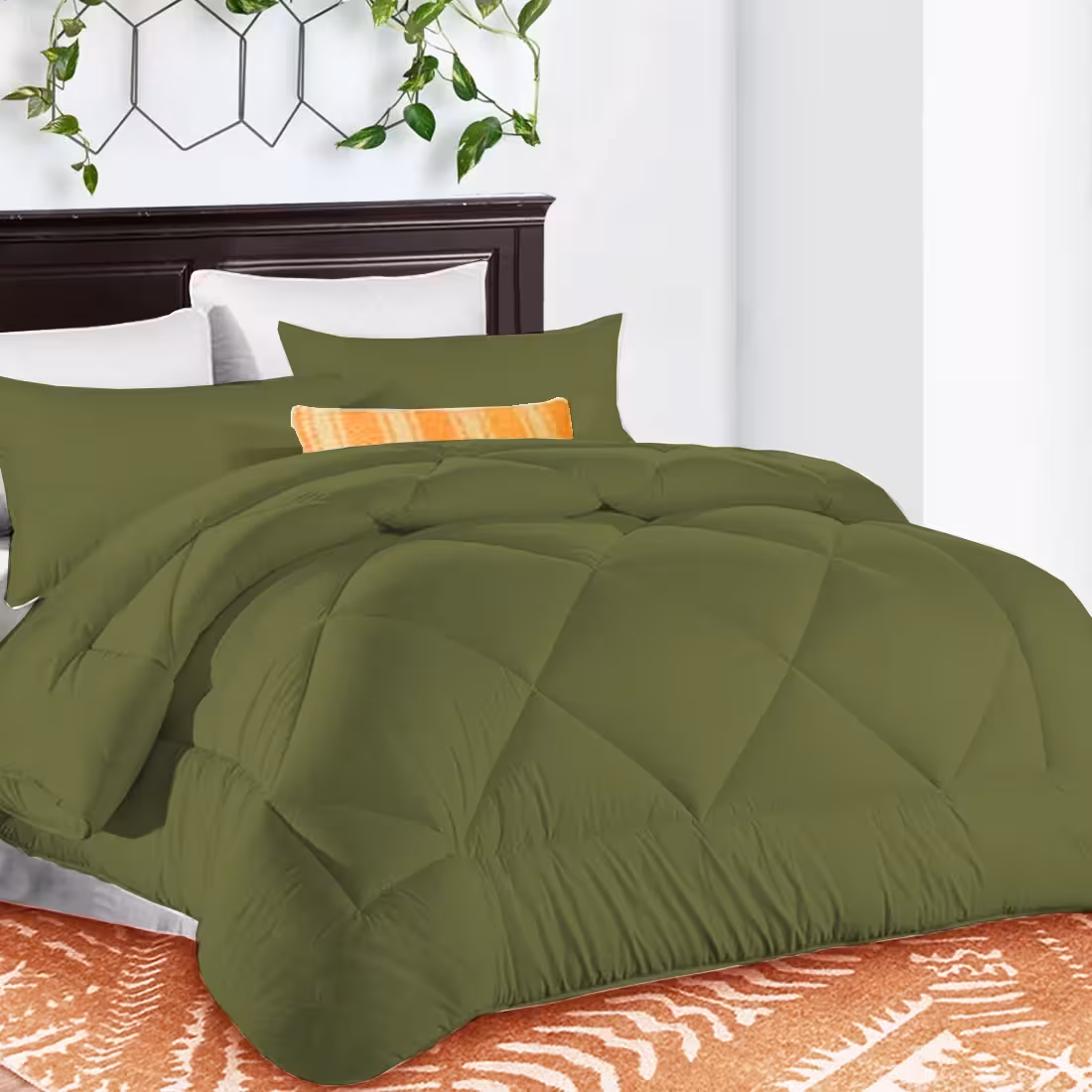 سرویس روتختی میکرو چیداری زیتونی دو نفره چهار تکه لحاف