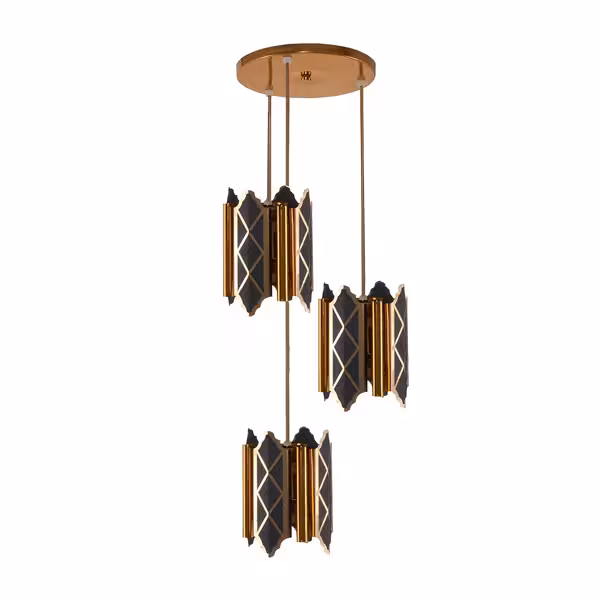 لوستر چشمه نور یک شعله مدل h2616/1H-B برنز