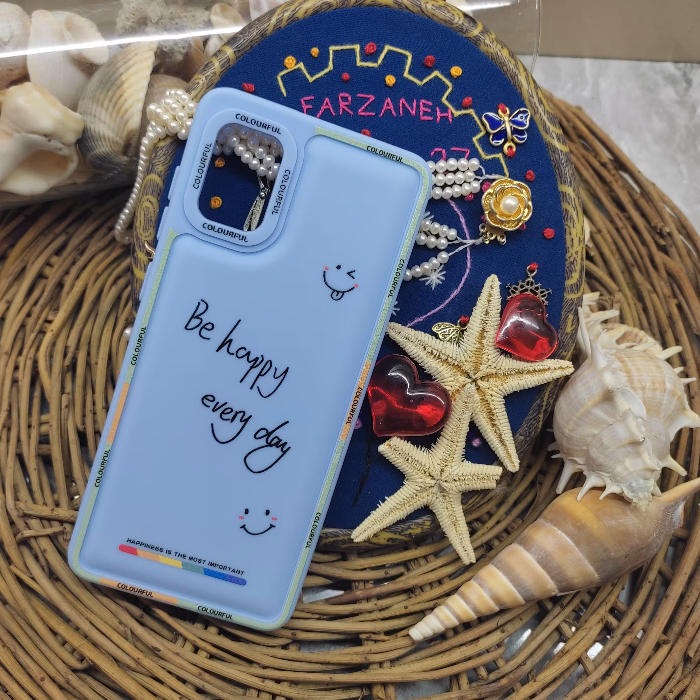 کاور گوشی سامسونگ a31مدل Be happyشیک و ساده