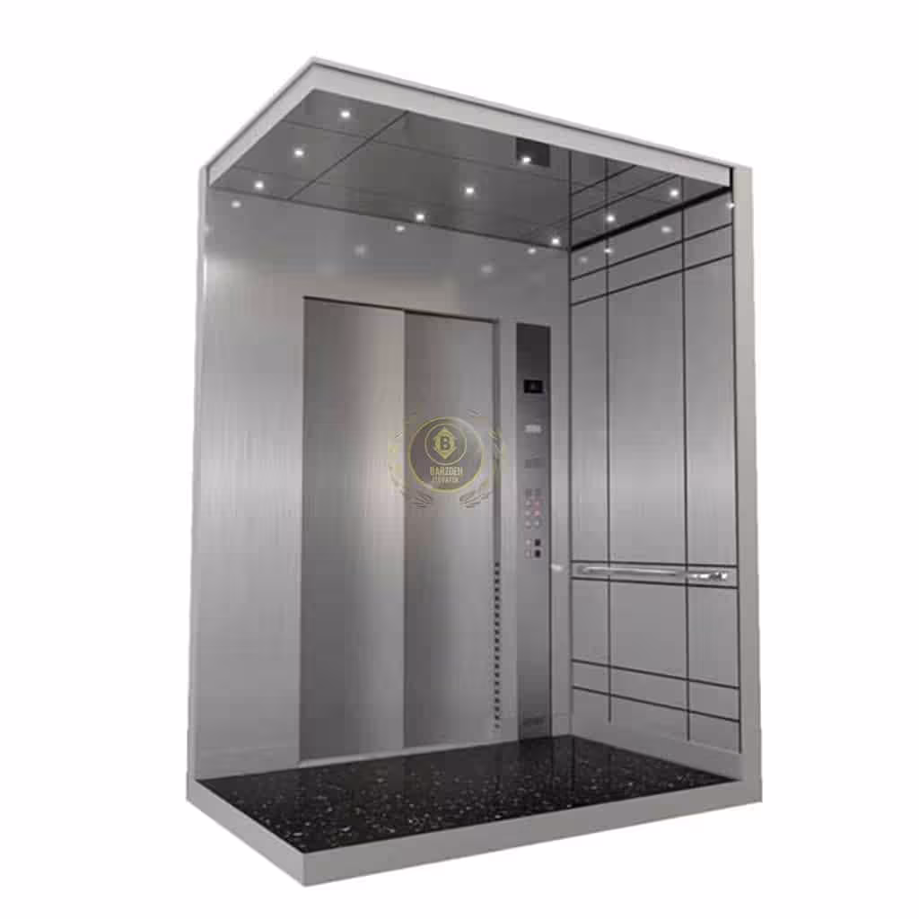 کابین آسانسور استیل نقره ای کد 10202