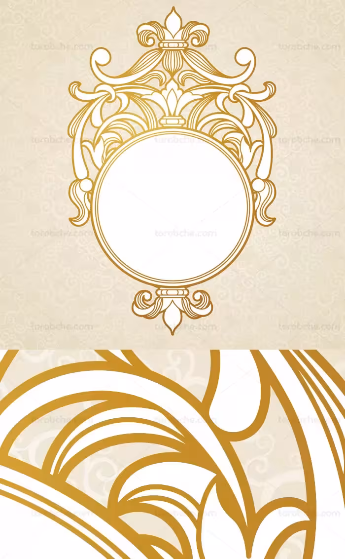 وکتور طرح فریم لاکچری با خطوط تزئینی - گرافیک با طعم تربچه