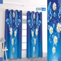 پرده تصویری طرح پروانه و گل برند پرنا