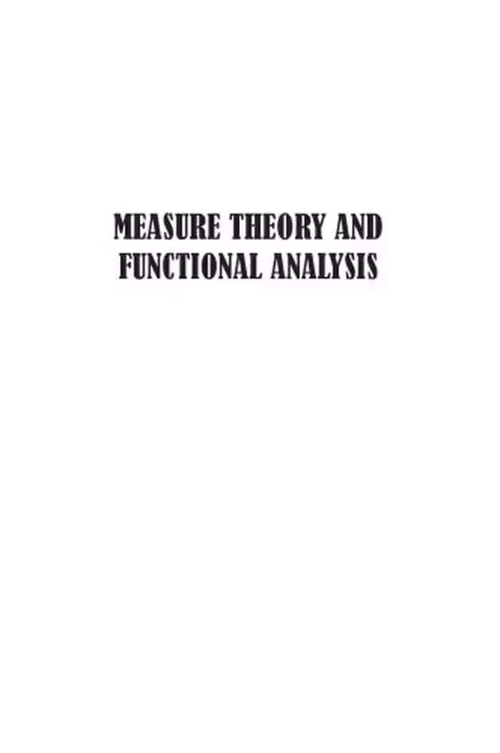خرید و دانلود نسخه کامل کتاب Measure Theory and Functional Analysis