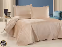 روتختی دونفره مخمل برند Toyo ترک (سه تکه - بژ)