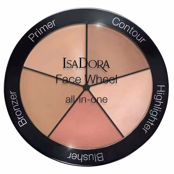 پالت آرایش صورت ایزادورا ISADORA مدل FACE WHEEL | رژ گونه، برنزر، هایلایتر، کانتور، پرایمر