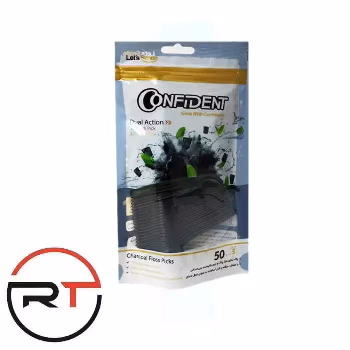 نخ دندان کمانی کانفیدنت دارای ذغال فعال و عملکرد دوگانه کد F5.03