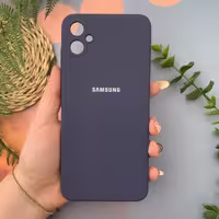 قاب گوشی Galaxy A05 سامسونگ سیلیکونی پاک کنی اورجینال داخل پارچه ای رنگ سرمه ای
