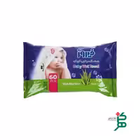 دستمال مرطوب فیروز با عصاره آلوئه‌ورا بسته 60 عددی