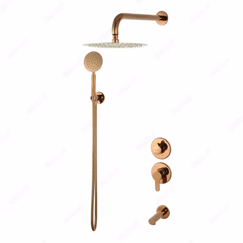 شیرهای حمام توکار ویوات راسان مدل تنسو کلاس 1 رزگلد