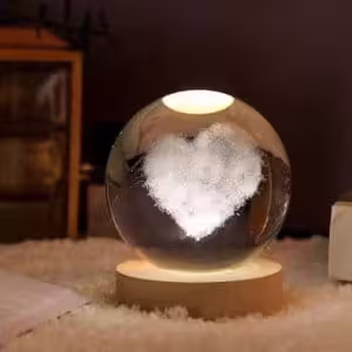 چراغ خواب مدل گوی طرح قلب 3D
