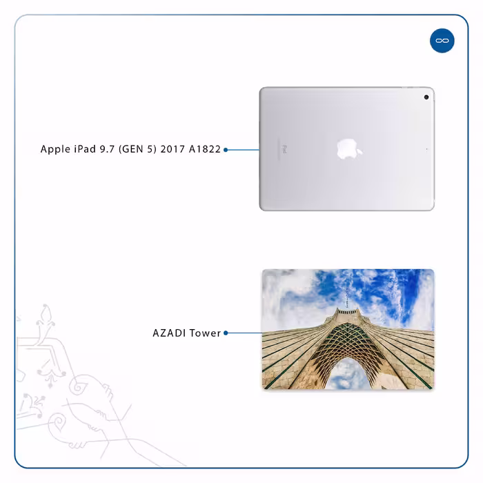 برچسب پوششی ماهوت مدل AZADI-Tower مناسب برای تبلت اپل iPad 9.7 (GEN 5) 2017 A1822