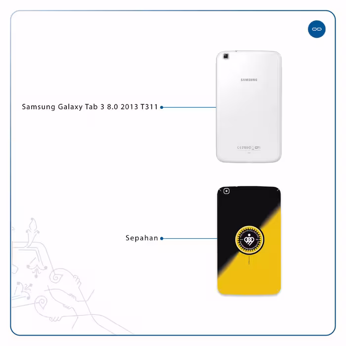 برچسب پوششی ماهوت مدل Sepahan مناسب برای تبلت سامسونگ Galaxy Tab 3 8.0 2013 T311