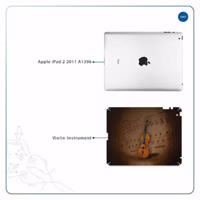 برچسب پوششی ماهوت مدل Violin-Instrument مناسب برای تبلت اپل iPad 2 2011 A1396