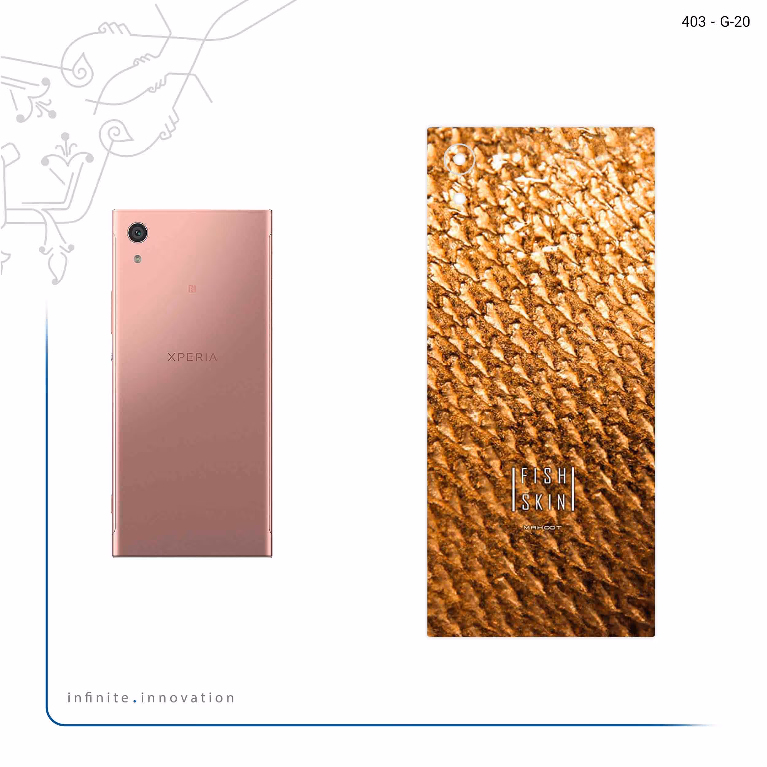 برچسب پوششی ماهوت مدل Fish Skin مناسب برای گوشی موبایل سونی Xperia XA1