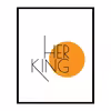 تابلو مدل عاشقانه His QUEEN Her KING مجموعه 2 عددی