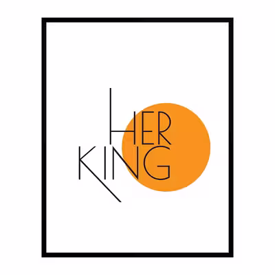 تابلو مدل عاشقانه His QUEEN Her KING مجموعه 2 عددی