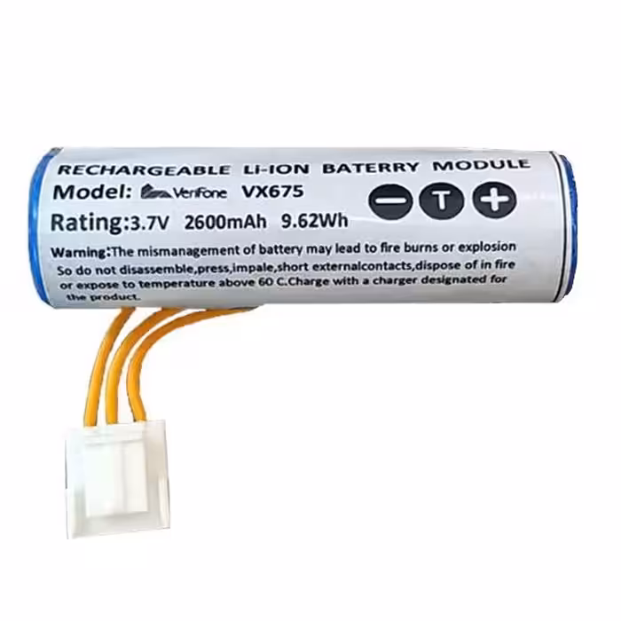 باتری لیتیوم یون وریفون کد VX675 ظرفیت 2600 میلی آمپر ساعت مناسب برای دستگاه کارتخوان وریفون 675