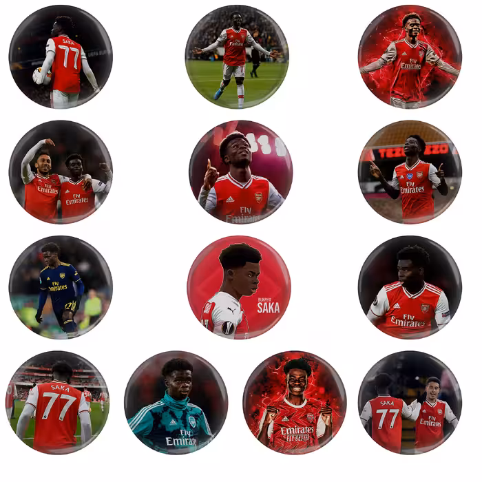 پیکسل مدل S2-25 طرح بازیکن فوتبال آرسنال انگلیس بوکایو ساکا مجموعه 13 عددی 