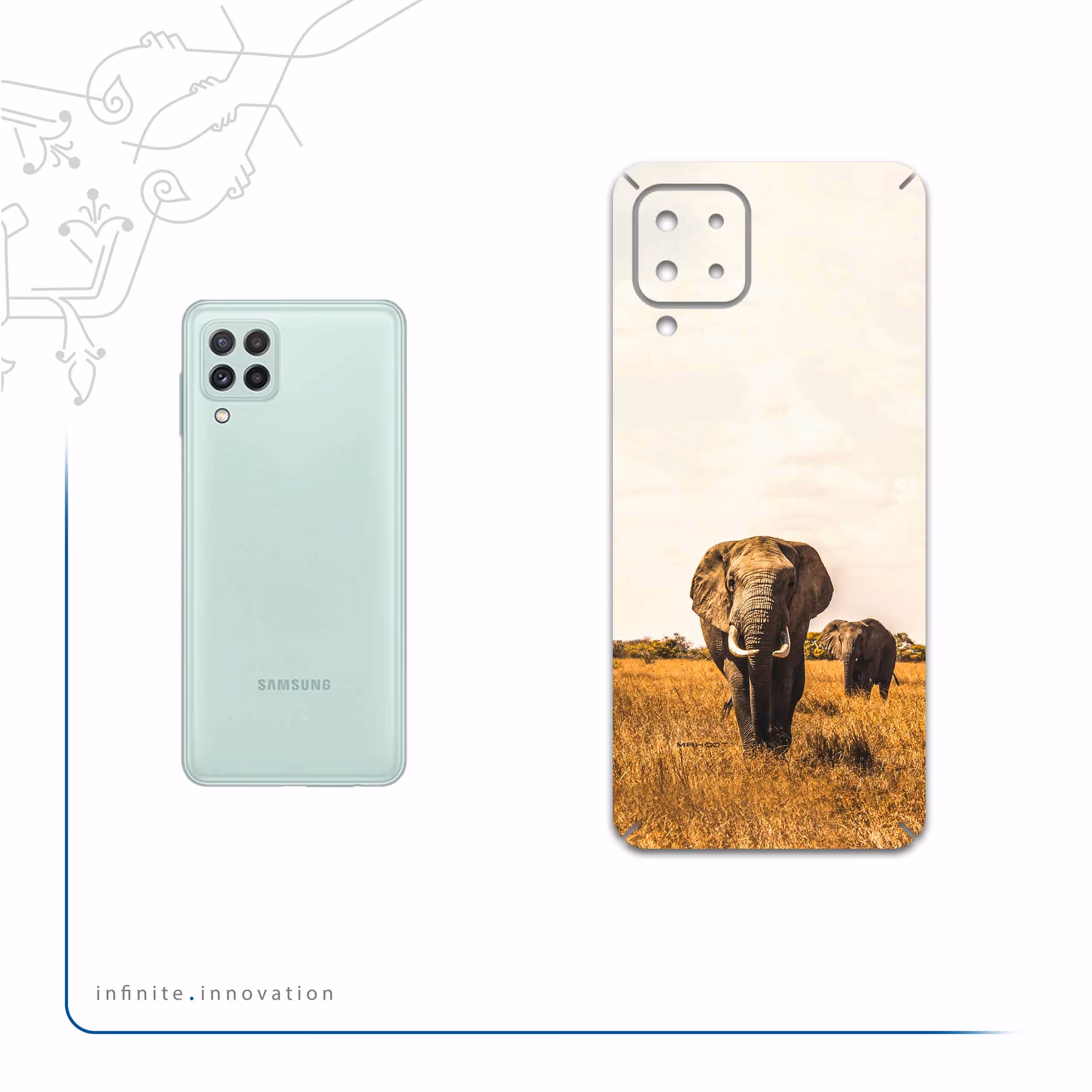 برچسب پوششی ماهوت مدل Elephant مناسب برای گوشی موبایل سامسونگ Galaxy A22 4G