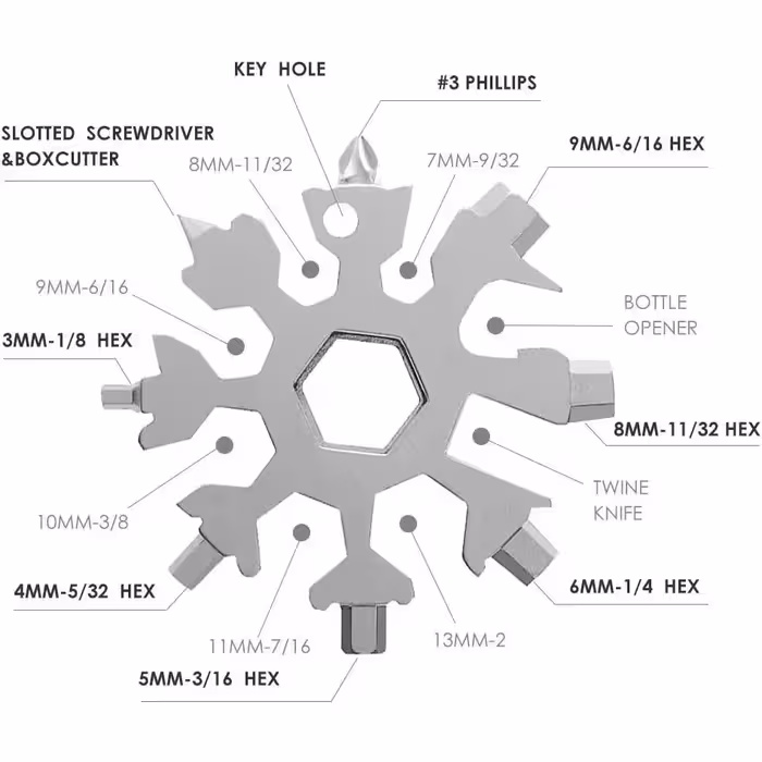 ابزار چندکاره هارمن مدل SNOW FLAKE 18 IN 1