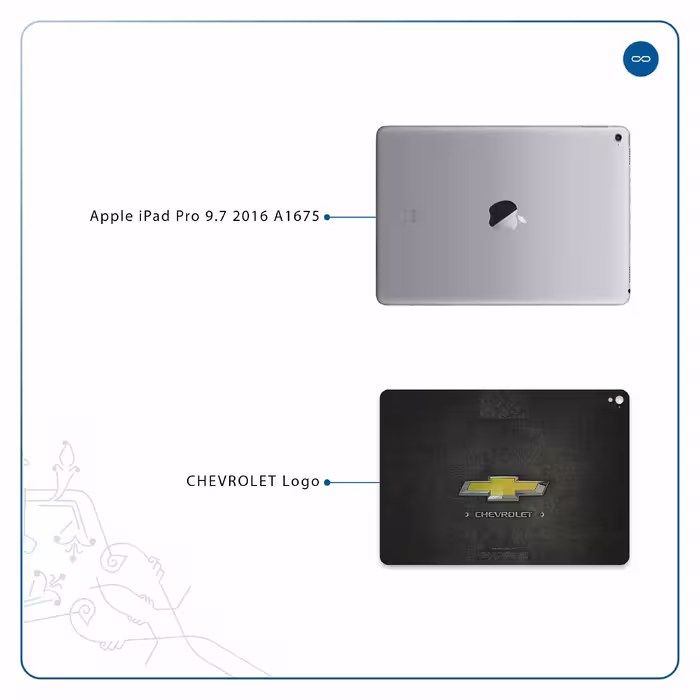 برچسب پوششی ماهوت مدل CHEVROLET-Logo مناسب برای تبلت اپل iPad Pro 9.7 2016 A1675