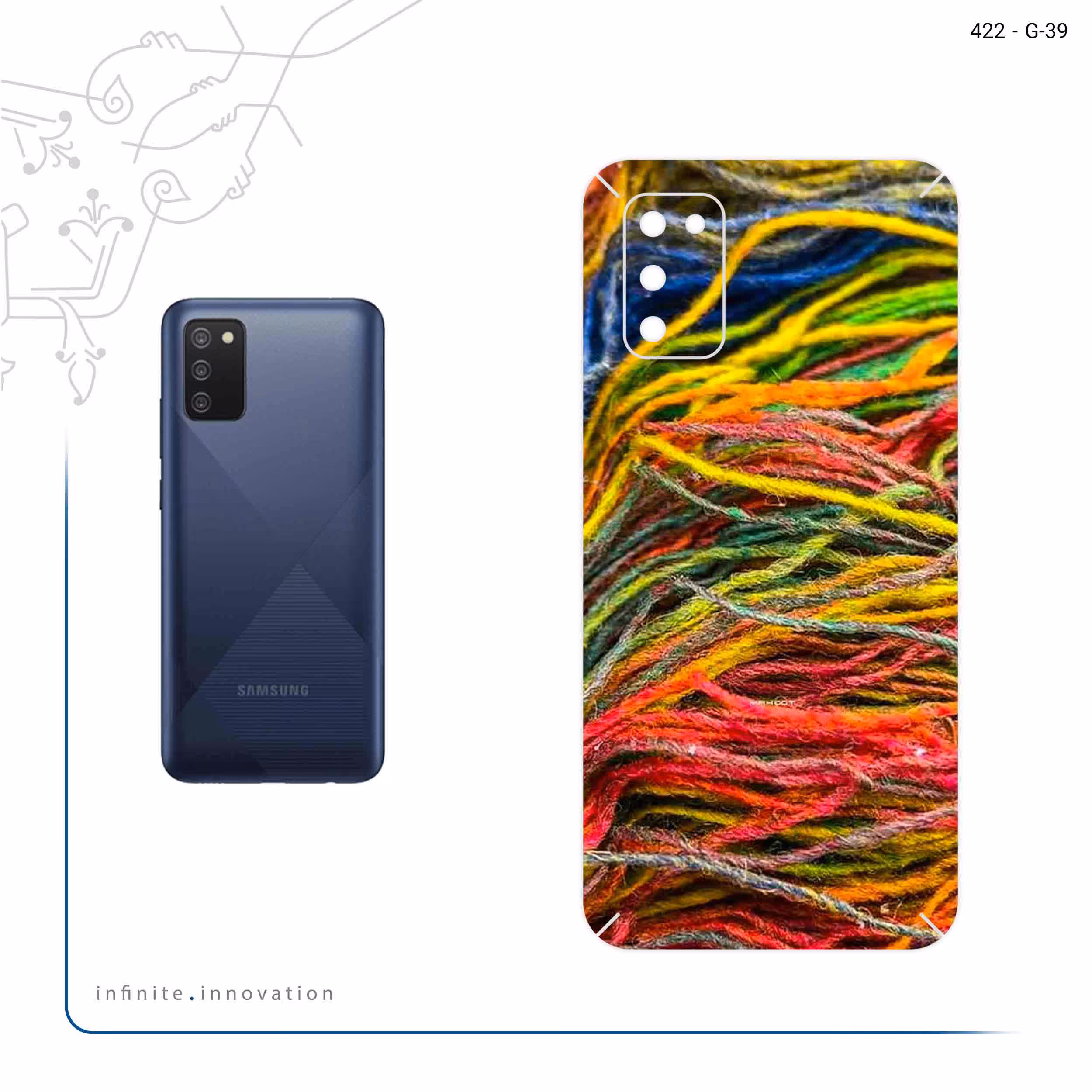 برچسب پوششی ماهوت مدل Fabric Texture 9 مناسب برای گوشی موبایل سامسونگ Galaxy M02s