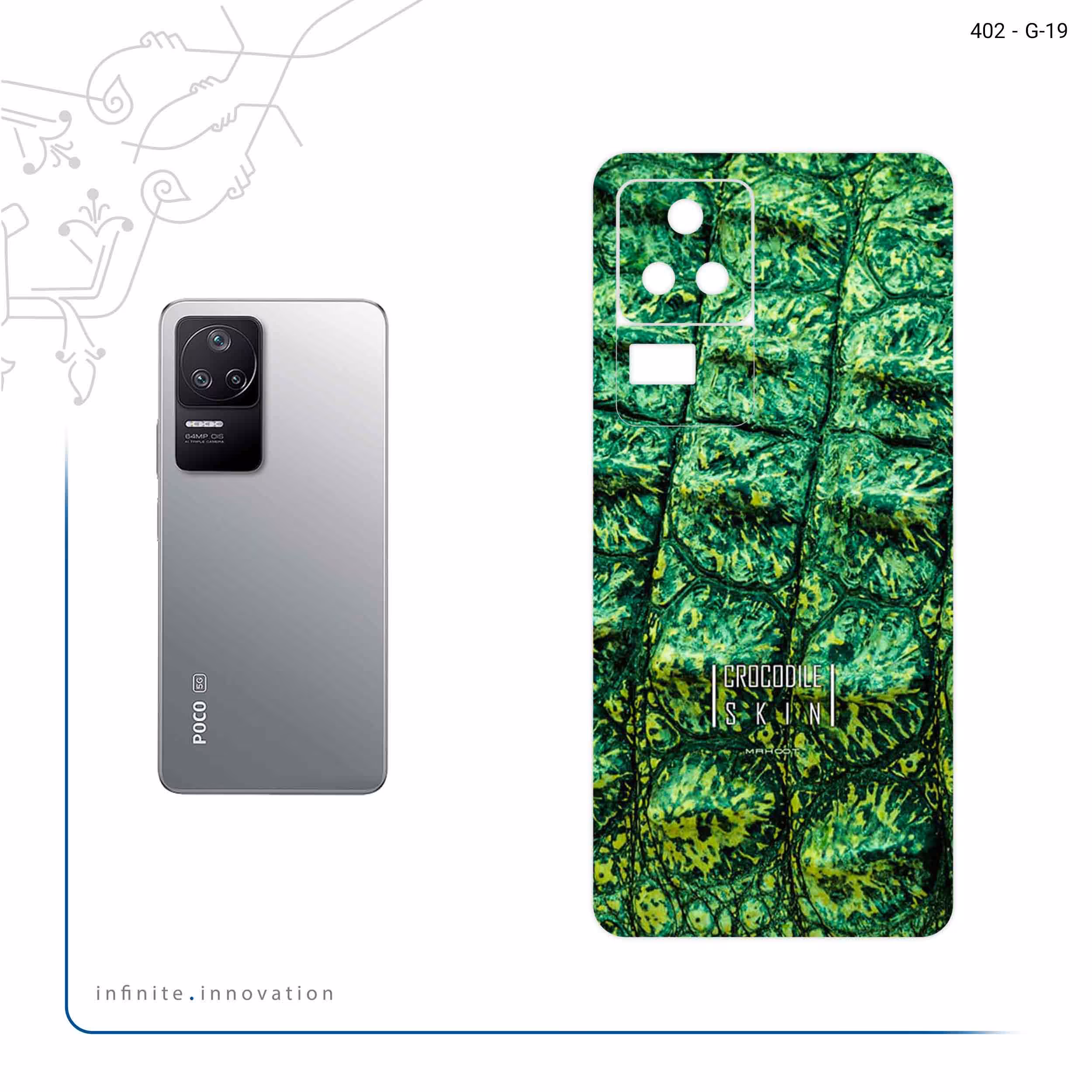 برچسب پوششی ماهوت مدل Crocodile Skin مناسب برای گوشی موبایل شیائومی Poco F4 5G