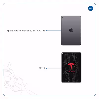 برچسب پوششی ماهوت مدل TESLA مناسب برای تبلت اپل iPad mini (GEN 5) 2019 A2133