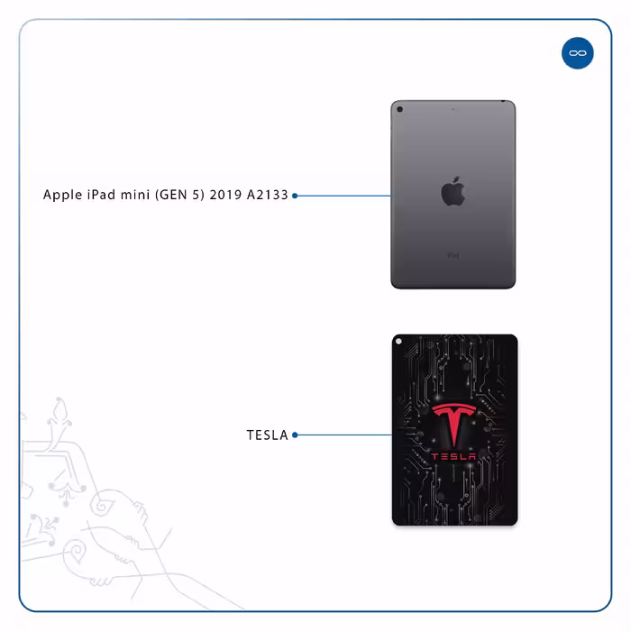 برچسب پوششی ماهوت مدل TESLA مناسب برای تبلت اپل iPad mini (GEN 5) 2019 A2133