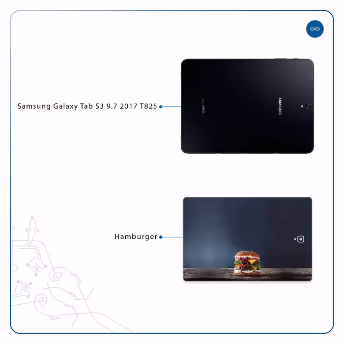 برچسب پوششی ماهوت مدل Hamburger مناسب برای تبلت سامسونگ Galaxy Tab S3 9.7 2017 T825