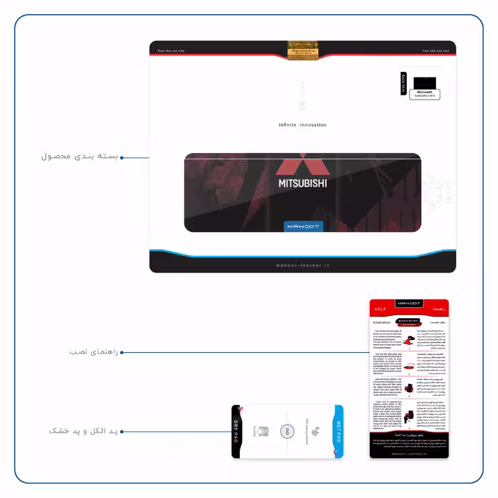 برچسب پوششی ماهوت مدل Mitsubishi Motor مناسب برای تبلت مایکروسافت Surface Pro 2 2013