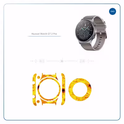 برچسب ماهوت طرح Yellow Flower مناسب برای ساعت هوشمند هوآوی Watch GT 2 Pro