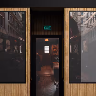 چراغ دیواری نئون دیزاین طرح Exit-BL_TBL