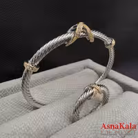 ست زنانه YSX  شامل  بنگل و انگشتر فری سایز  کد NIM141013W