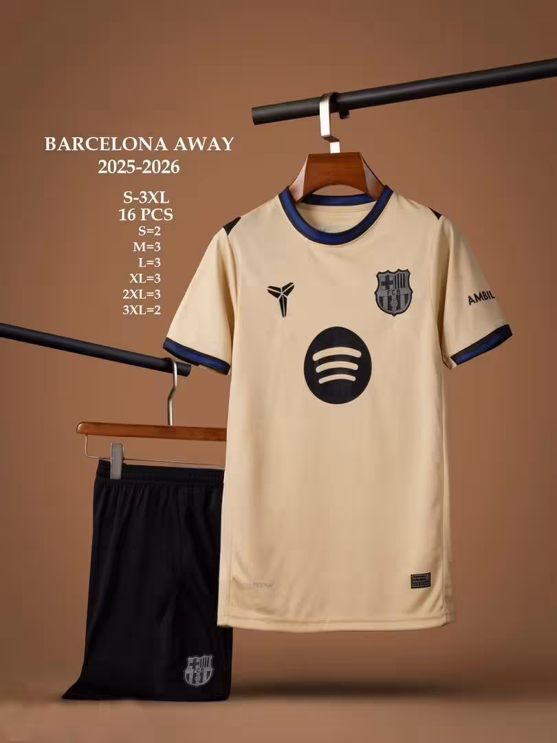 کیت دوم بارسلونا فصل 2026-2025 (پیراهن شورت) ورژن هواداری