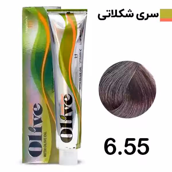 رنگ مو الیو بلوند شکلاتی olive شماره 6.55