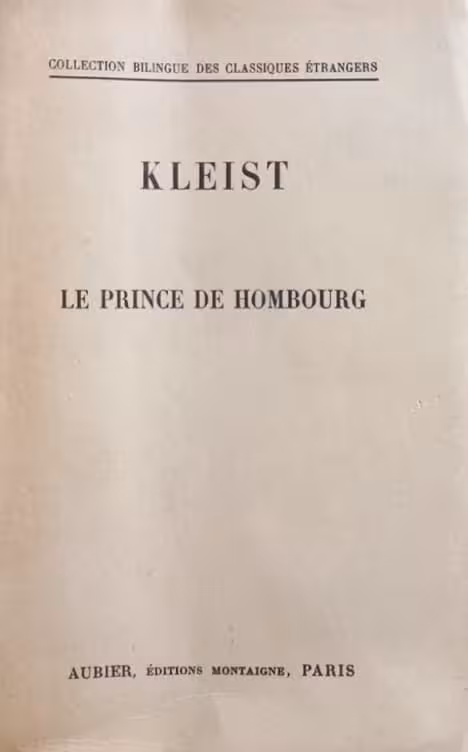 Le Prince de Hombourg | Heinrich von Kleist