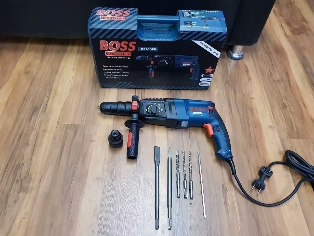 دریل بتن کن با سه نظام جدا شونده اصلی باس مدل 26DFR