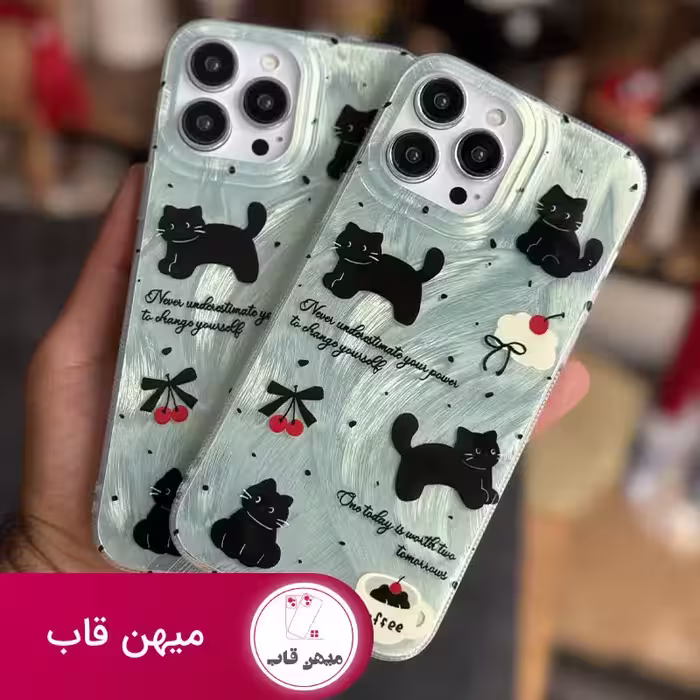 قاب گوشی آیفون گربه گیلاسی - کد (42693)