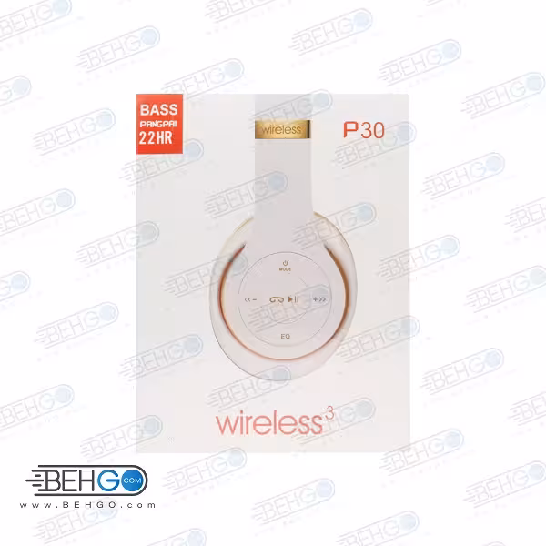 هدفون اصلی P30 هدست بلوتوث دار مدل پی سی هدفون بی سیم اورجینال اصلی Wireless3 هدست بلوتوثی با کیفیت رنگی Original P30 Wireless Headphones